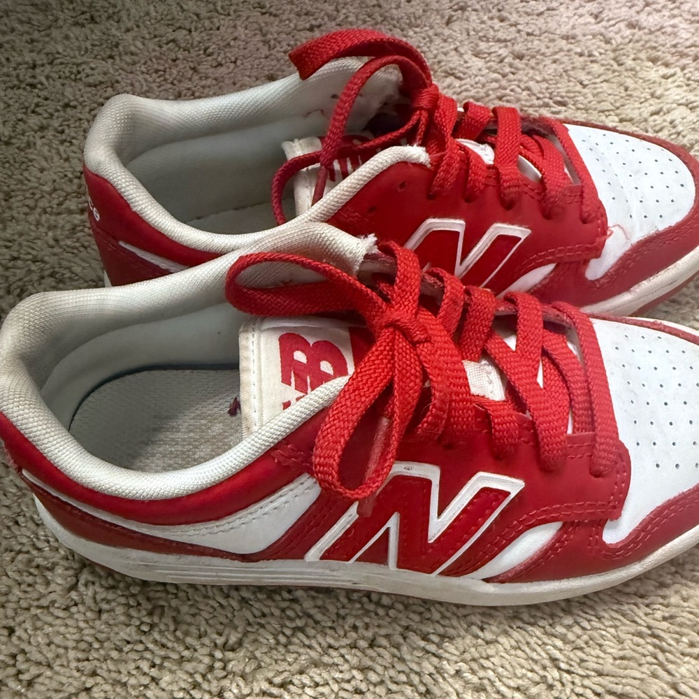 New Balance Red and White Sneakers Classic Athletic Design Size 13